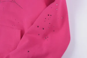 Sp5der Pink Rhinestone Web Hoodie6