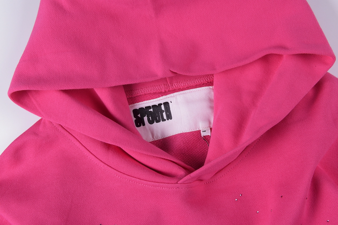 Sp5der Pink Rhinestone Web Hoodie8