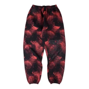 Sp5der Red Black All-Over Print Sweatpants Front view