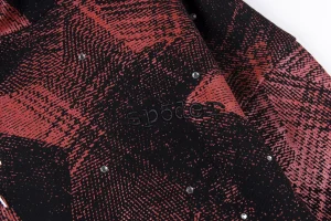 Sp5der Red Black All-Over Print Zip Hoodie4