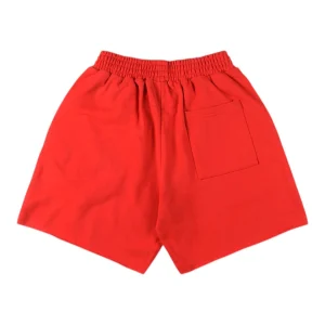 Sp5der Red Embroidered Logo Sweat Shorts Back view