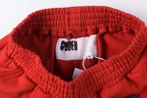 Sp5der Red Embroidered Logo Sweat Shorts4