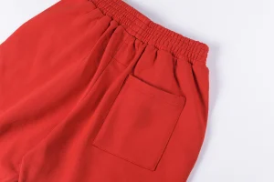 Sp5der Red Embroidered Logo Sweat Shorts5