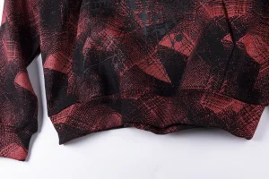 Sp5der Red Plaid Star Web Graphic Hoodie1