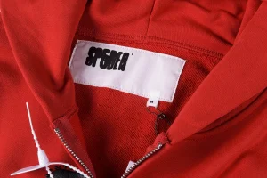 Sp5der Red Web Graphic Zip Hoodie8