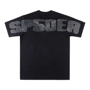 Sp5der Rhinestone Web Logo T-Shirt Back view