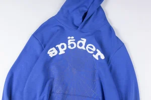 Sp5der Royal Blue Classic Logo Hoodie6