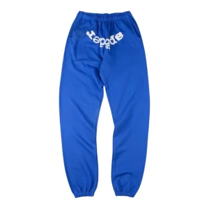 Sp5der Royal Blue Classic Logo Sweatpants Front view