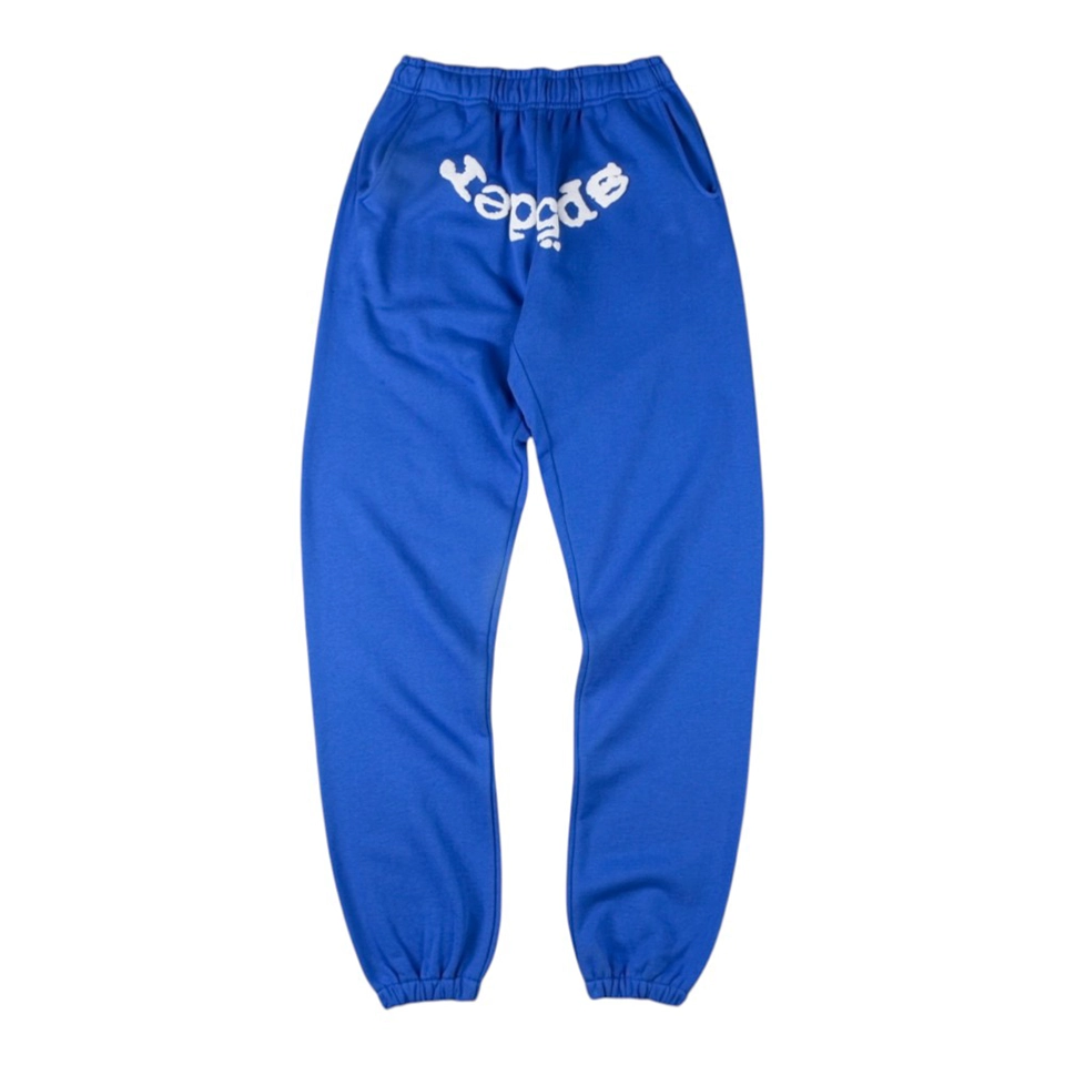 Sp5der Royal Blue Classic Logo Sweatpants Front view