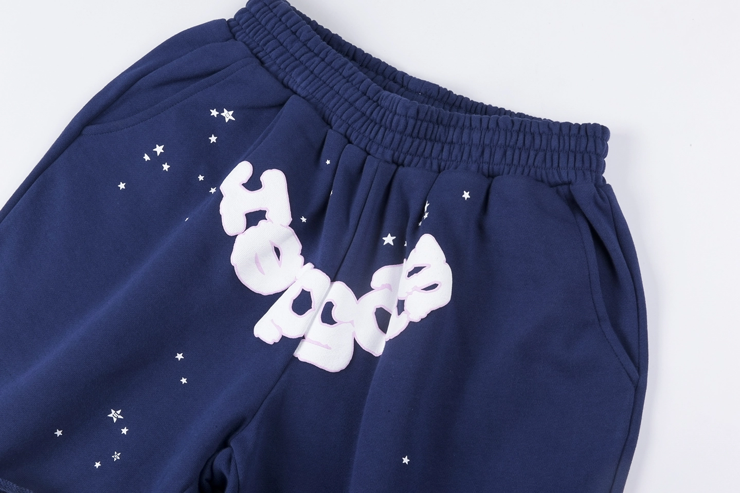 Sp5der Royal Blue Star Logo Sweat Shorts2