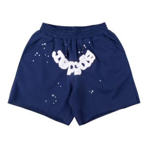 Sp5der Royal Blue Star Logo Sweat Shorts Front view