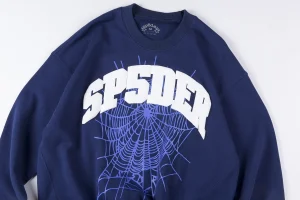 Sp5der Royal Blue White Arc Logo Web Sweatshirt3
