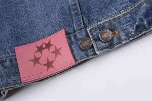 Sp5der Washed Blue Graphic Sleeve Denim Jacket3