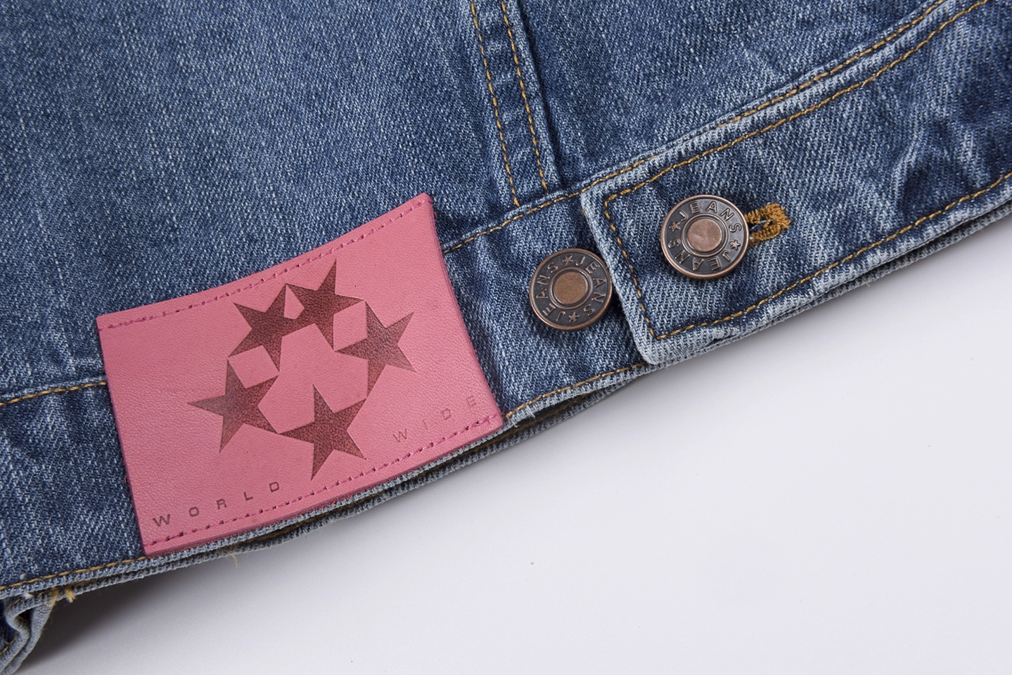 Sp5der Washed Blue Graphic Sleeve Denim Jacket3