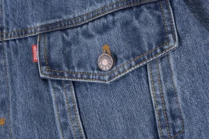 Sp5der Washed Blue Graphic Sleeve Denim Jacket4