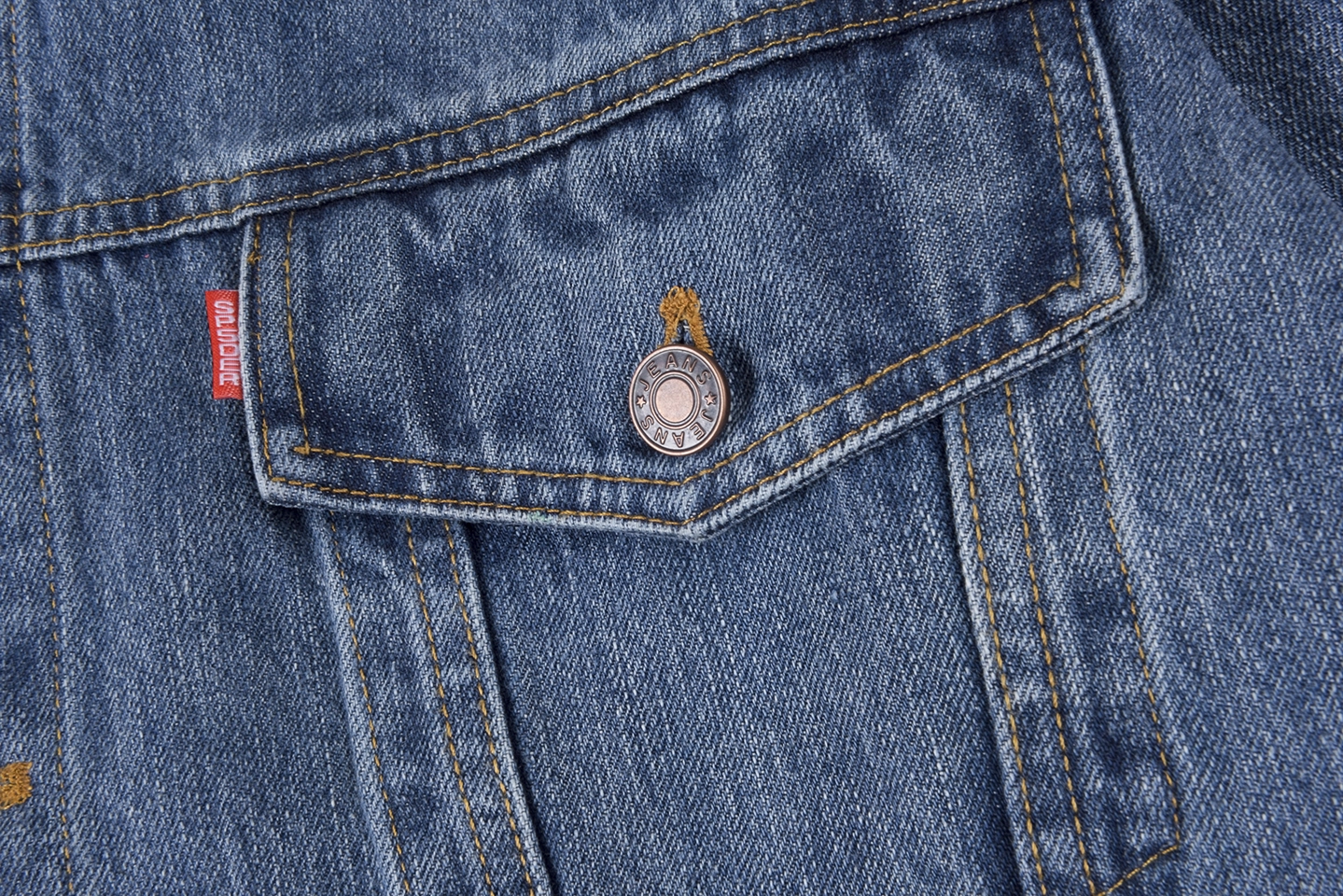 Sp5der Washed Blue Graphic Sleeve Denim Jacket4