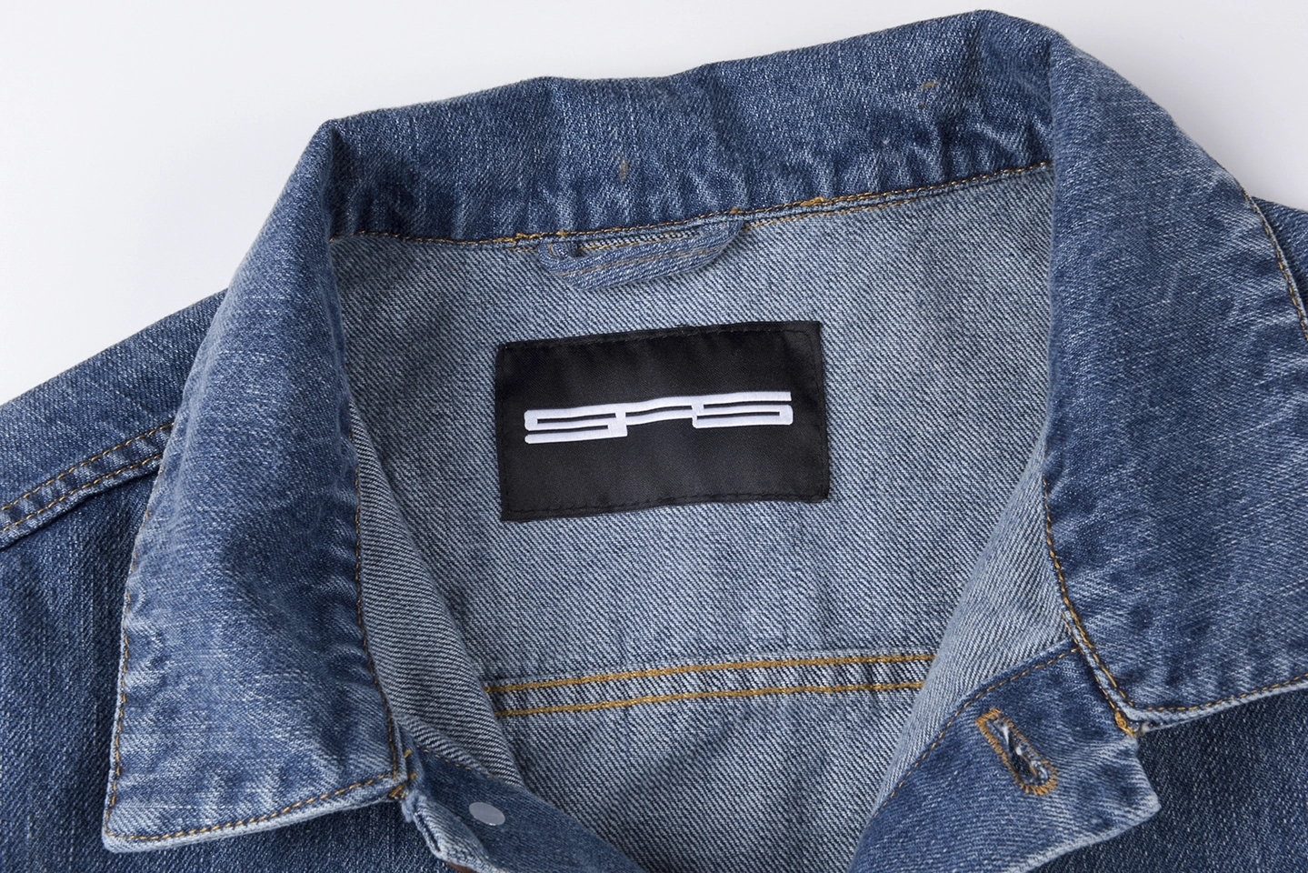 Sp5der Washed Blue Graphic Sleeve Denim Jacket9