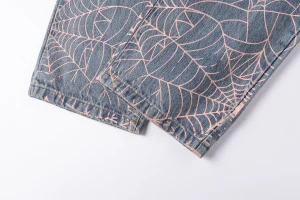 Sp5der Washed Denim Pink Web Jeans1