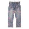 Sp5der Washed Denim Pink Web Jeans
