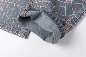 Sp5der Washed Denim Pink Web Jeans5