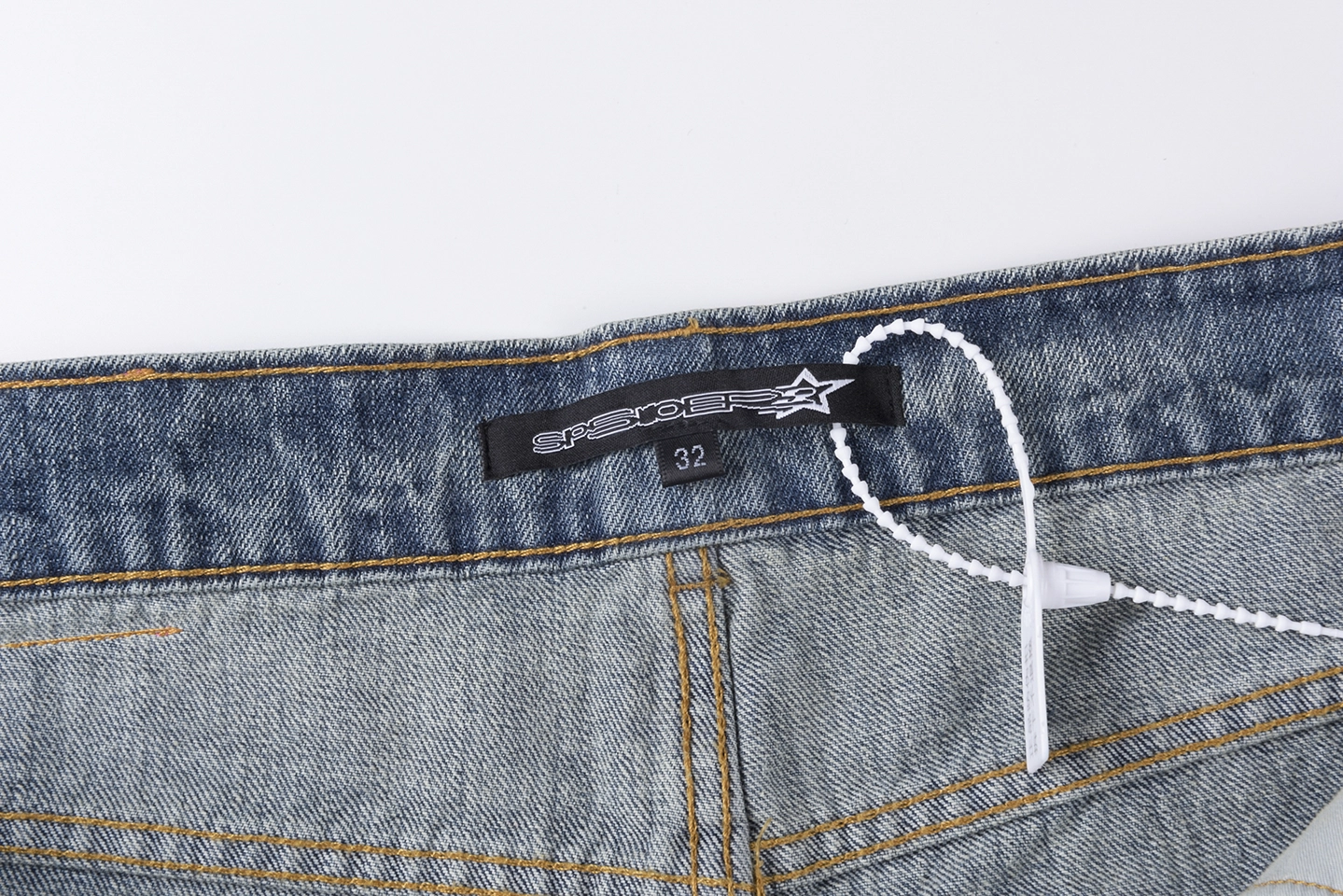 Sp5der Washed Denim Pink Web Jeans8