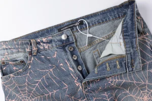 Sp5der Washed Denim Pink Web Jeans9