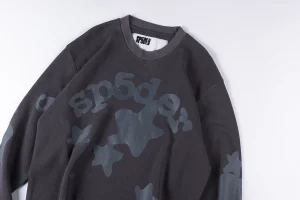 Sp5der Washed Grey Star Graphic Shirt2