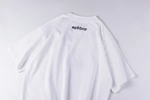 Sp5der White Distressed Arc Logo Graphic T-Shirt2