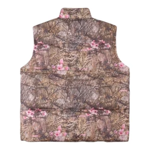 Sp5der Woodland Blossom Camo Puffer Vest Back view