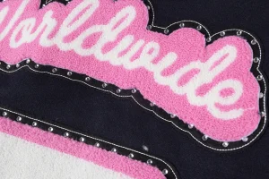 Sp5der Worldwide Pink Logo Varsity Jacket1