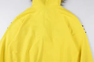 Sp5der Yellow Fur Hood Logo Zip Hoodie3