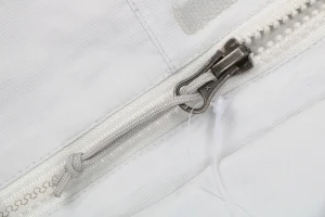 The North Face Dual Pocket Hooded Windbreaker Jacket White Zipper puller