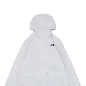 The North Face Dual Pocket Hooded Windbreaker Jacket White