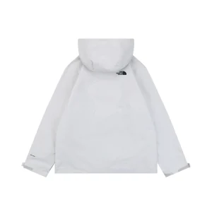 The North Face Dual Pocket Hooded Windbreaker Jacket White Back view