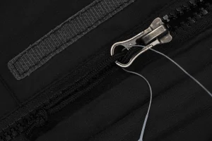 The North Face Dual Pocket Hooded Windbreaker Jacket Black Zipper puller