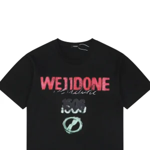 We11done 1506 Graffiti Logo Print T-Shirt Black
