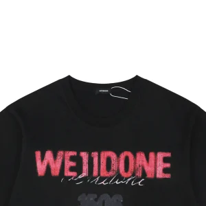 We11done 1506 Graffiti Logo Print T-Shirt Black