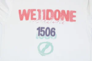 We11done 1506 Graffiti Logo Print T-Shirt White Front Print