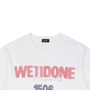 We11done 1506 Graffiti Logo Print T-Shirt White