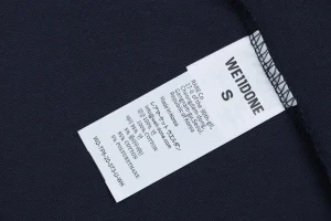 We11done Cross Chain Logo Graphic T-Shirt Navy Wash label