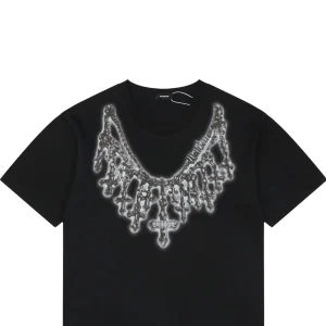 We11done Cross Necklace Graphic T-Shirt Black