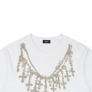 We11done Cross Necklace Graphic T-Shirt White