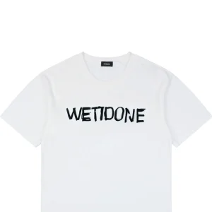 We11done Graffiti Brush Logo Print T-Shirt White