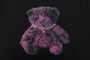 We11done Teddy Bear Graphic T-Shirt Black Front Print