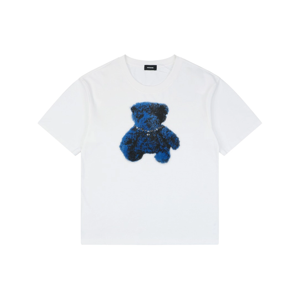 We11done Teddy Bear Graphic T-Shirt White Front view