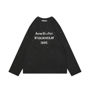 Acne Studios 1996 Crystal Logo Shirt Black Front view