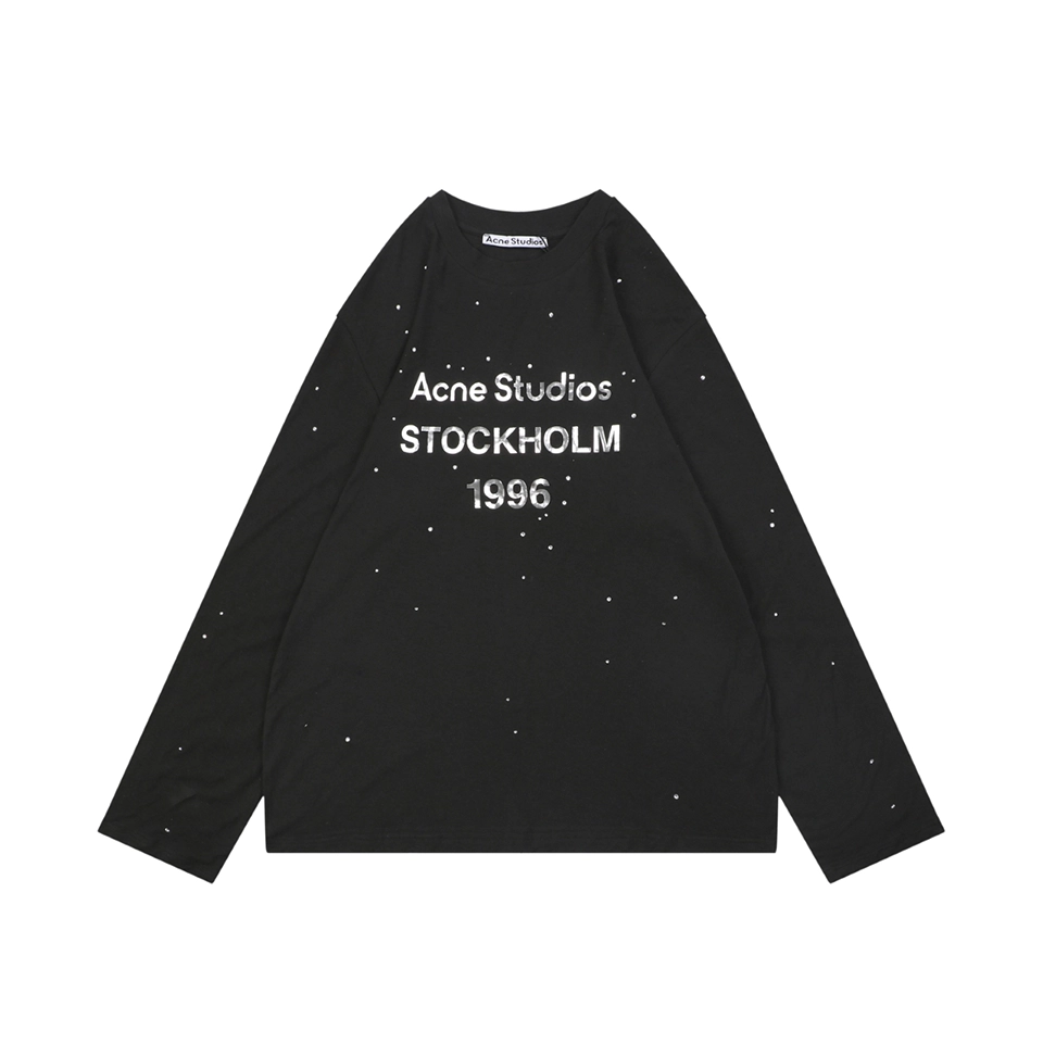 Acne Studios 1996 Crystal Logo Shirt Black Front view