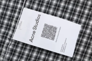 Acne Studios Black Grey Plaid Precision Matching Flannel Shirt Wash label