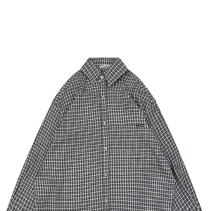 Acne Studios Black Grey Plaid Precision Matching Flannel Shirt