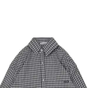 Acne Studios Black Grey Plaid Precision Matching Flannel Shirt